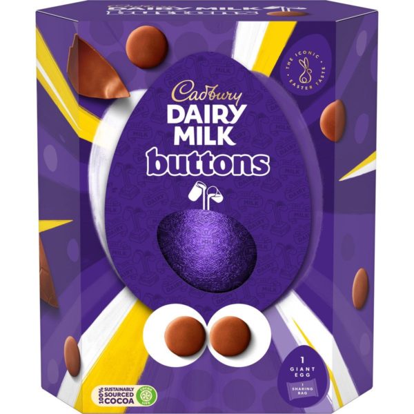 Dairy Milk Buttons Giant Easter Egg 419g (Box of 4)