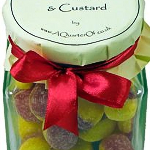 Glass Gift Jar of Rhubarb and Custard