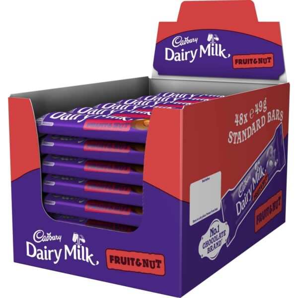 Dairy Milk Fruit Nut 49g Bar (Box of 48)