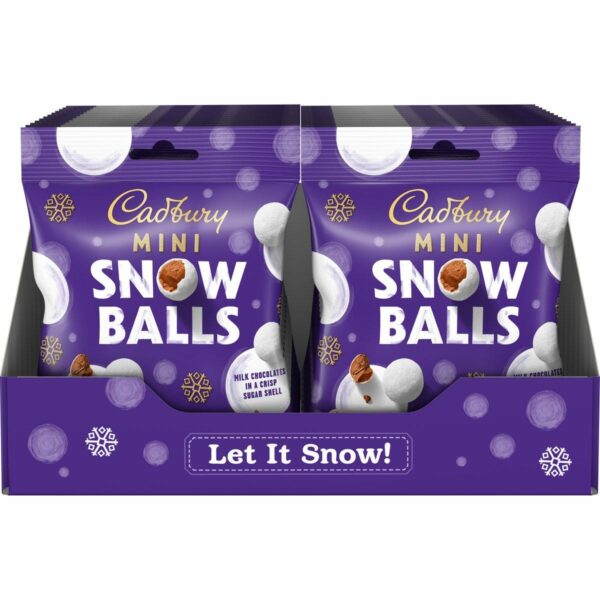 Cadbury Mini Snow Balls Bag 80g (Box of 24)