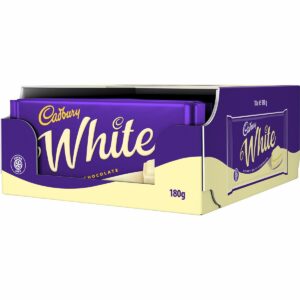 Cadbury White Chocolate Bar 180g (Box of 18)