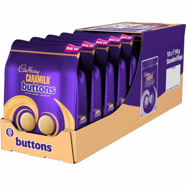 Cadbury Caramilk Buttons Bag 90g (Box of 10)