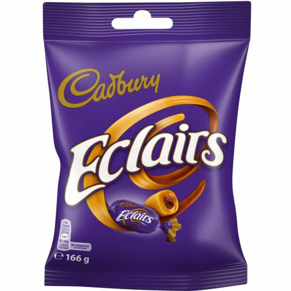 Cadbury Chocolate Eclairs 166g Bag (Box of 7)