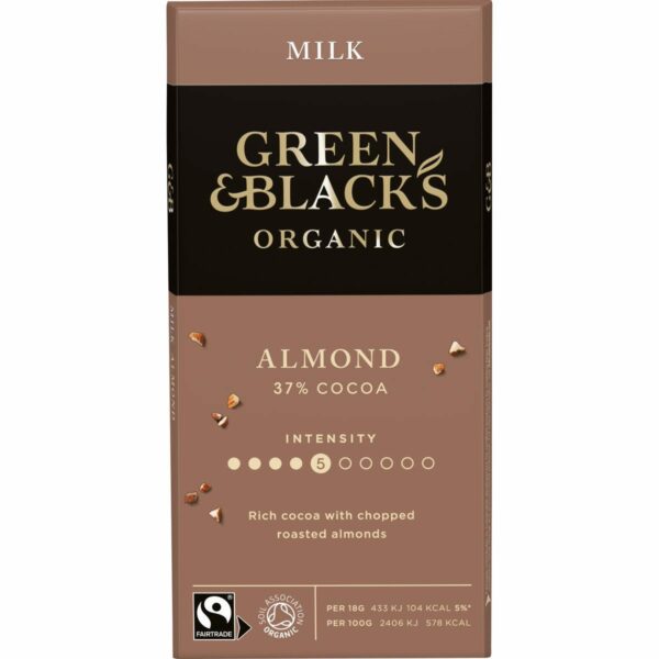 GB Organic Roasted Almond 90g Bar