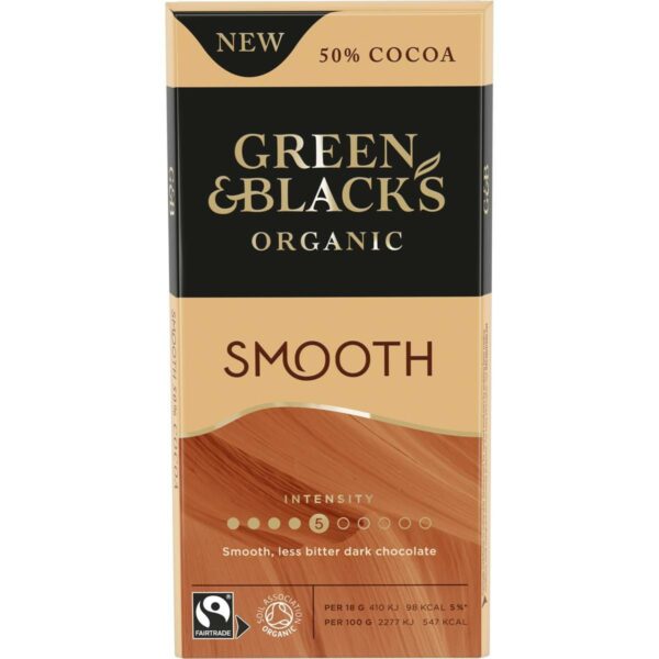 GB Organic Smooth Dark Choc Bar 90g (Box of 15)