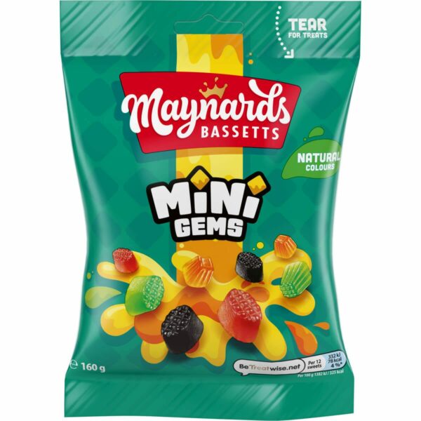 Maynards Bassetts Mini Gems 160g (Box of 10)