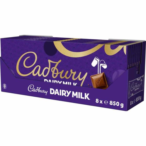 Cadbury Dairy Milk Bar 850g Box of 8