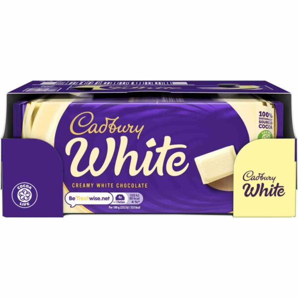 Cadbury White Chocolate Bar 90g (Box of 24)