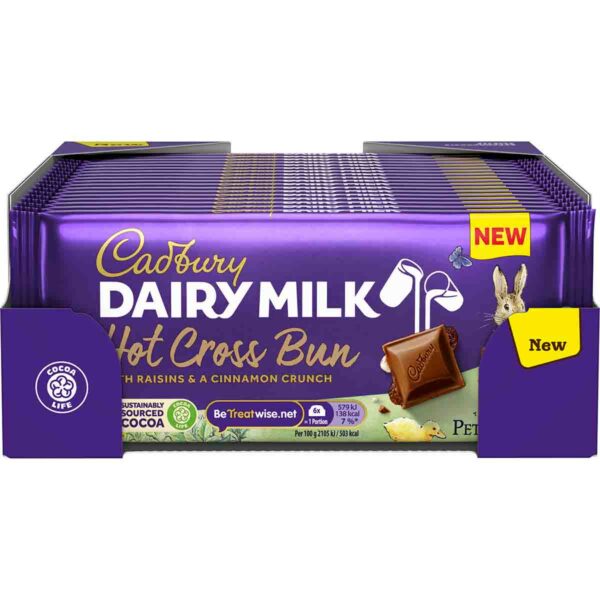 Cadbury Dairy Milk Hot Cross Bun Bar (Box of 18)