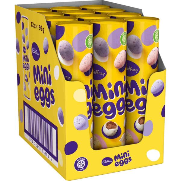 Cadbury Mini Eggs Tube 96g (Box of 12)