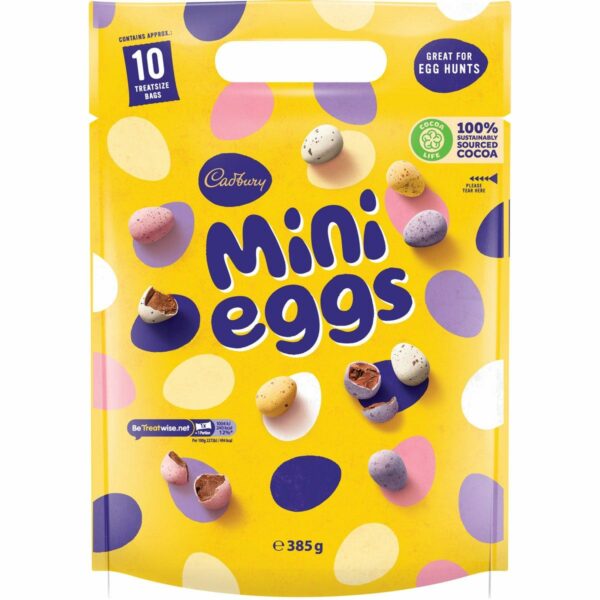 Cadbury Mini Eggs Pouch 385g (Box of 6)