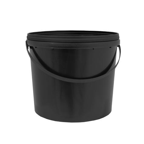 Round Black Bucket with Handle and Lid - 5 different sizes