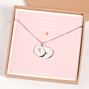 Personalised Mother Daughter Heart Necklace