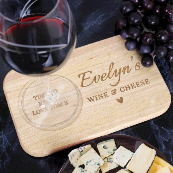 Personalised Heart Design Wooden Coaster Tray