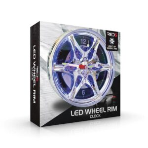 Wheel Rim Neon Wall Clock