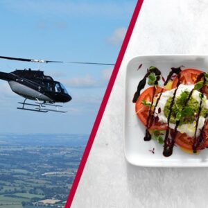 12 Mile Helicopter Tour with Bubbly and a Three Course Meal with Wine at Prezzo for Two