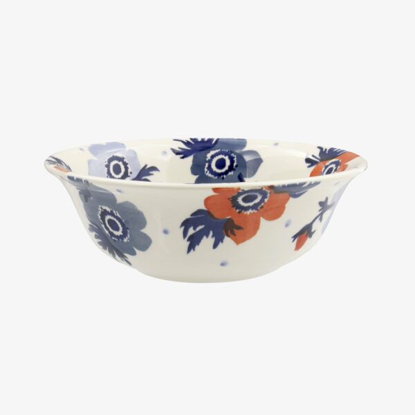 Red & Blue Anemone Cereal Bowl