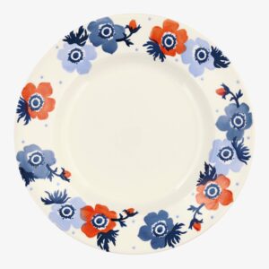 Seconds Red & Blue Anemone 10 1/2 Inch Plate