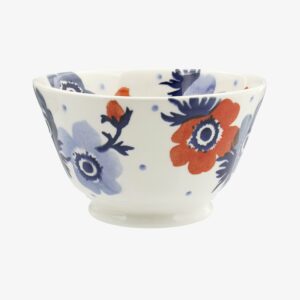 Red & Blue Anemone Small Old Bowl