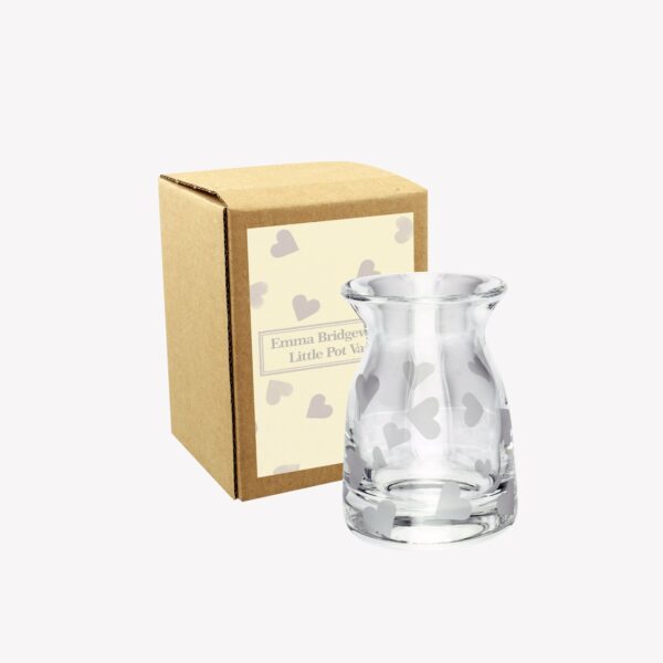 Hearts Little Glass Pot Vase Boxed