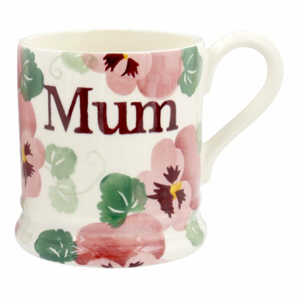 Pink Pansy 'Mum' 1/2 Pint Mug