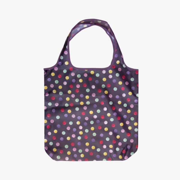Purple Polka Dot RPET Foldaway Bag