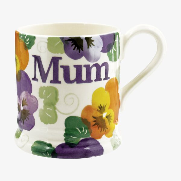 Purple Pansy 'Mum' 1/2 Pint Mug