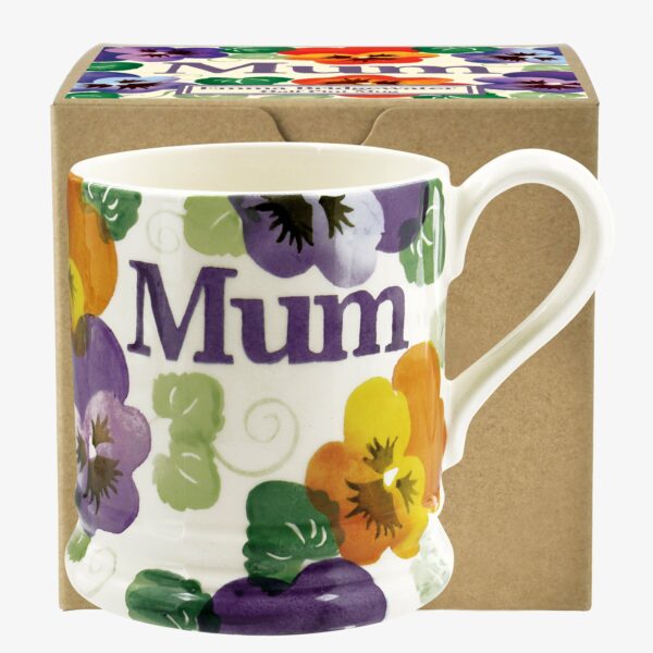 Purple Pansy 'Mum' 1/2 Pint Mug Boxed