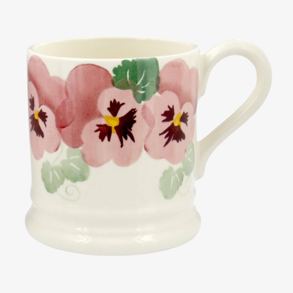 Pink Pansy Row 1/2 Pint Mug