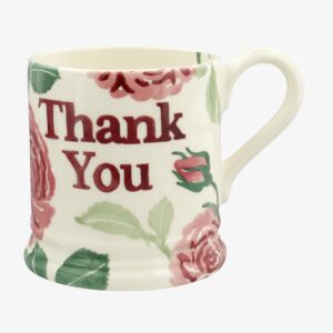 Pink Roses Thank You 1/2 Pint Mug
