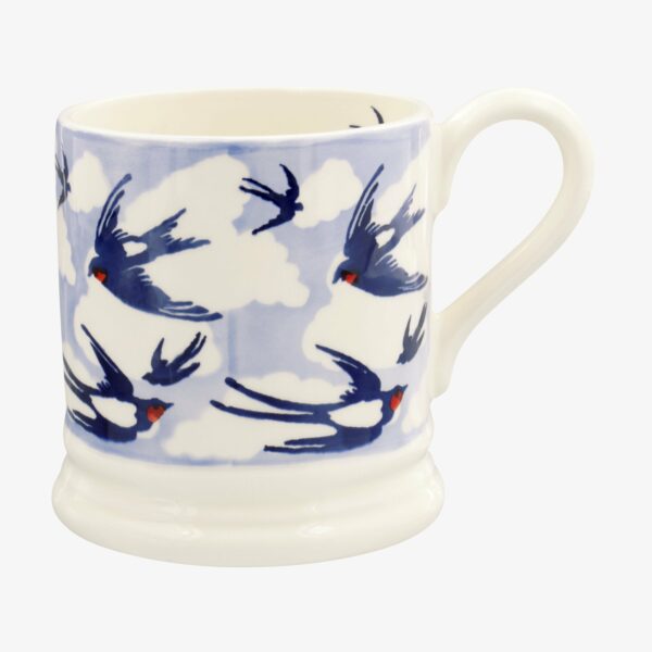 Blue Swallows In The Clouds 1/2 Pint Mug