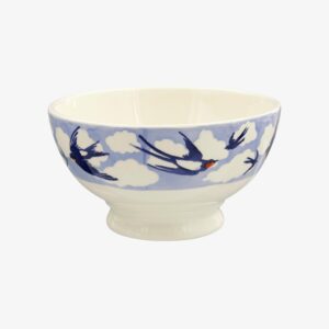 Blue Swallows In The Clouds French Bowl