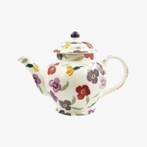 Purple Wallflower 3 Mug Teapot