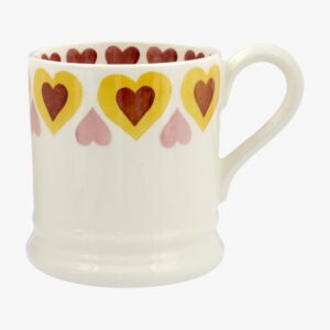 Yellow Hippy Hearts 1/2 Pint Mug