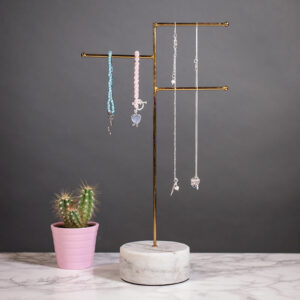 Marble & Brass Jewellery Stand
