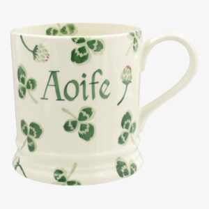 Personalised Clover Flower 1 Pint Mug