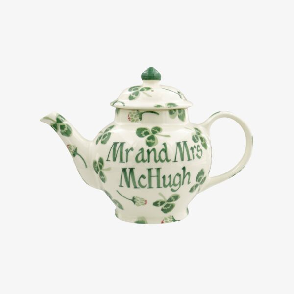 Personalised Clover Flower 2 Mug Teapot