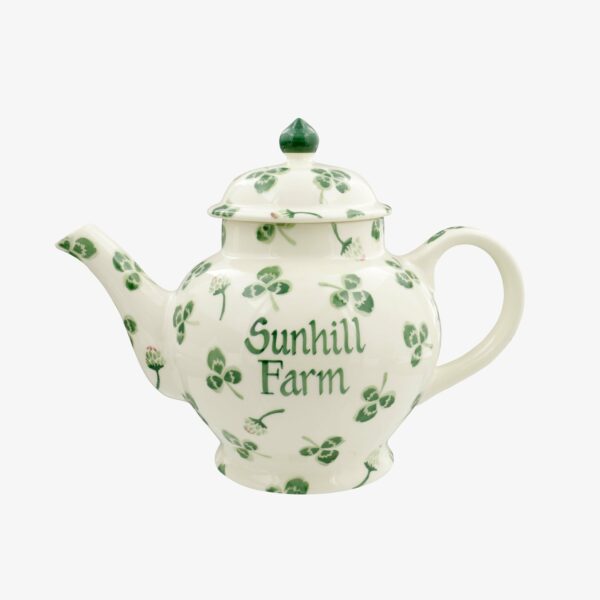 Personalised Clover Flower 4 Mug Teapot