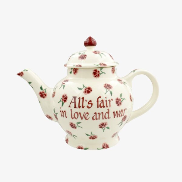 Personalised Little Pink Rose 4 Mug Teapot