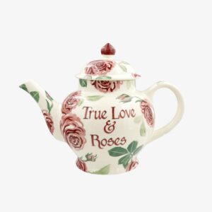 Personalised Pink Roses 4 Mug Teapot