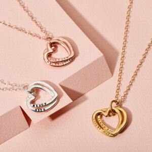 Personalised Interlinking Love Hearts Necklace