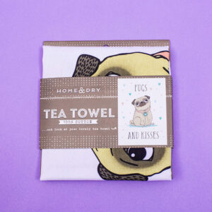 Pugs & Kisses Tea Towel