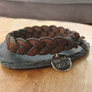 Personalised Plaited Leather Bracelet