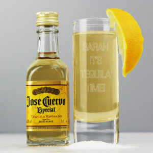 Personalised Tequila & Shot Glass Set