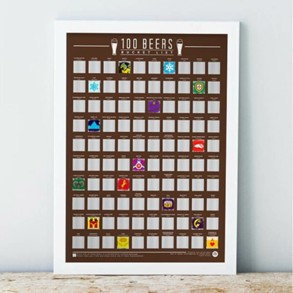 100 Beers Scratch Off Poster
