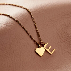 Personalised Letter and Heart Necklace