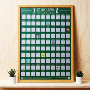 100 Golf Courses Scratch Off Poster