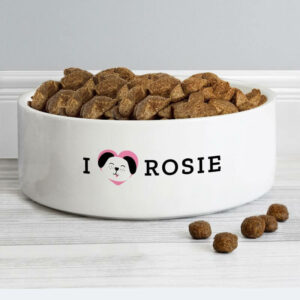 Personalised I Love my Dog -  Medium Ceramic Pet Bowl