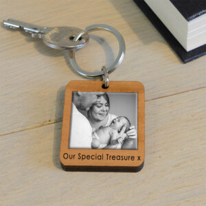 Personalised Wooden Photo Key Ring