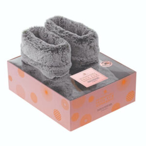 Microwavable Faux Fur Slipper Boots - Grey
